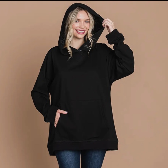 Cozy Black Women's Hoodie Sweater - Picture 1 of 6